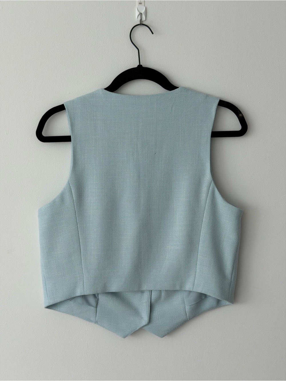 House of Harlow 1960 Pastel Blue Tailored Button Vest - Picture 3 of 3